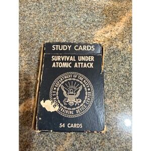 Vintage US Navy Survival Under Atomic Attack Study Cards Cold War Missing 1 Card